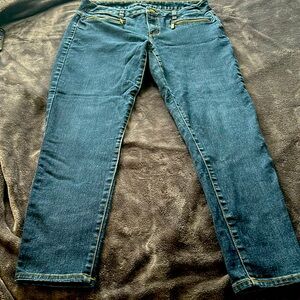 Michael Kors blue jeans with front gold zippers size 10 very good condition
